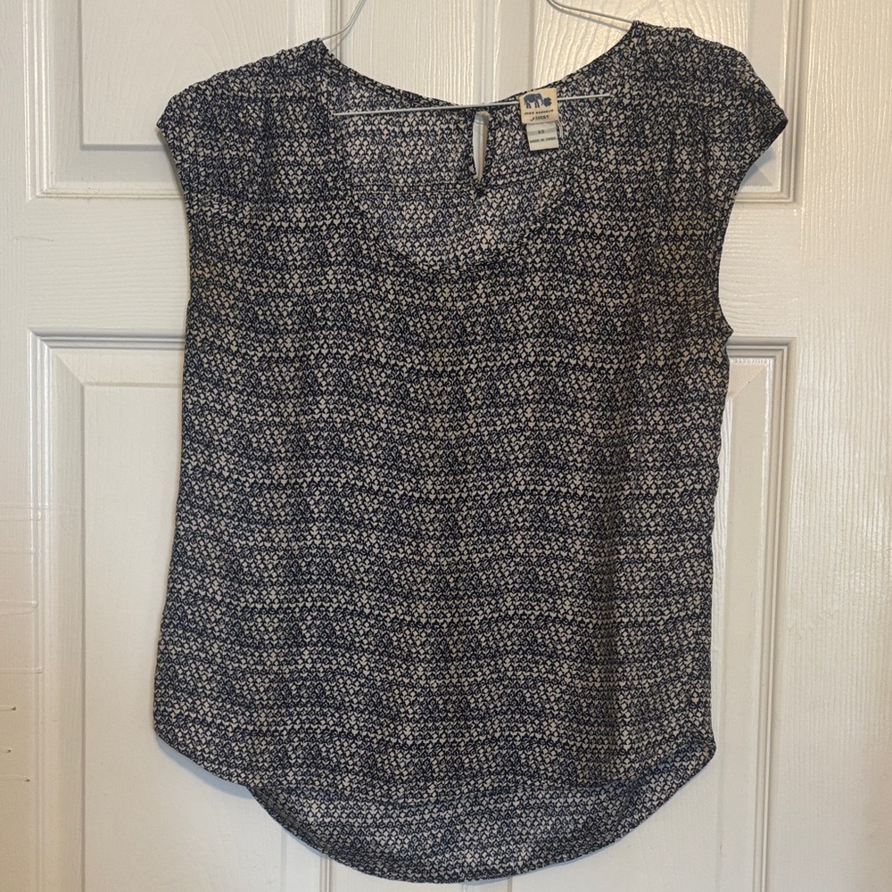 Lucky Brand Navy/White Floral Blouse